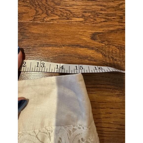 Banana Republic Women's Cotton Blend Scalloped Lace Overlay Midi Skirt White  6 - Picture 7 of 8